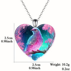 Love Crystal Pendant Necklace Dream Bird English Birthday Gift