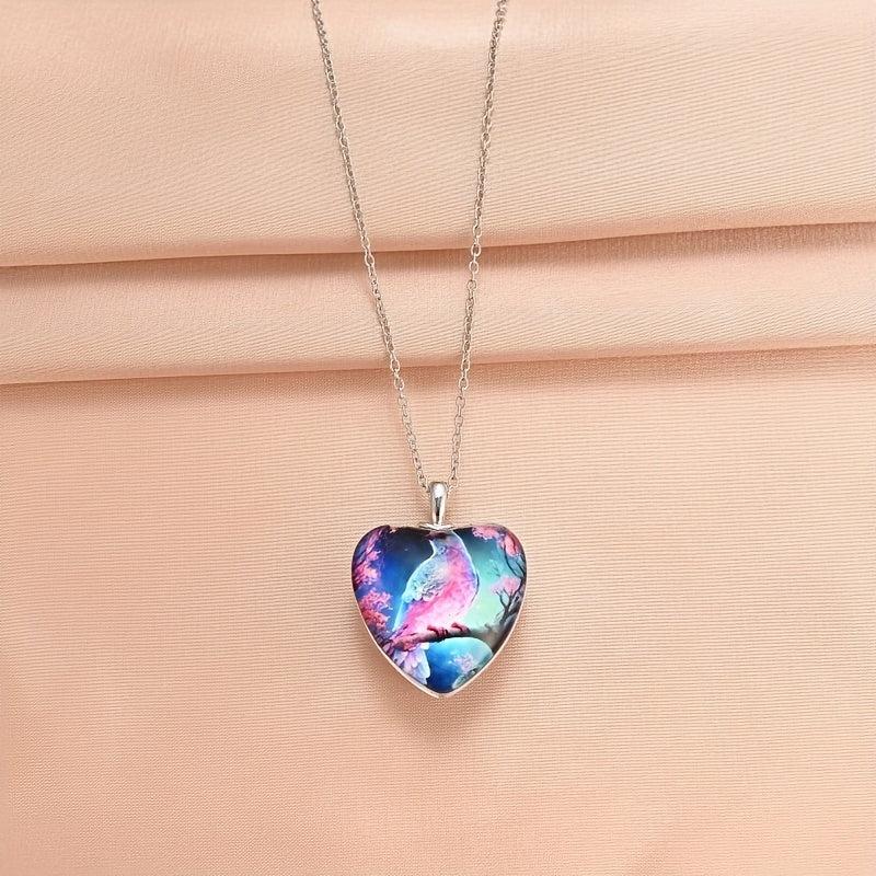 Love Crystal Pendant Necklace Dream Bird English Birthday Gift