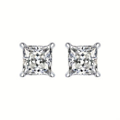 Moissanite Princess Cut Earing Ear Stud S925 Sterling Silver