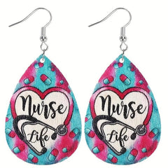 Nurses Wooden Droplet Earrings Toy Gift