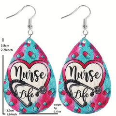 Nurses Wooden Droplet Earrings Toy Gift