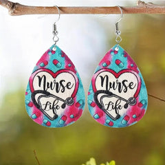 Nurses Wooden Droplet Earrings Toy Gift