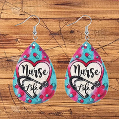 Nurses Wooden Droplet Earrings Toy Gift