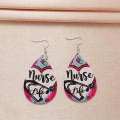 Nurses Wooden Droplet Earrings Toy Gift