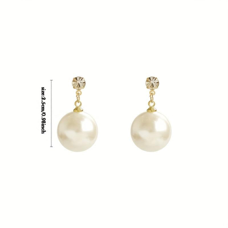 Sweet Pearl Earrings Retro Stud Earrings Ear Jewelry For Girls Women
