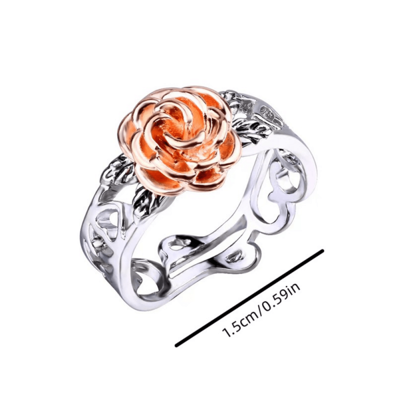 Antique Hollow Out Rose Flower Women's Ring