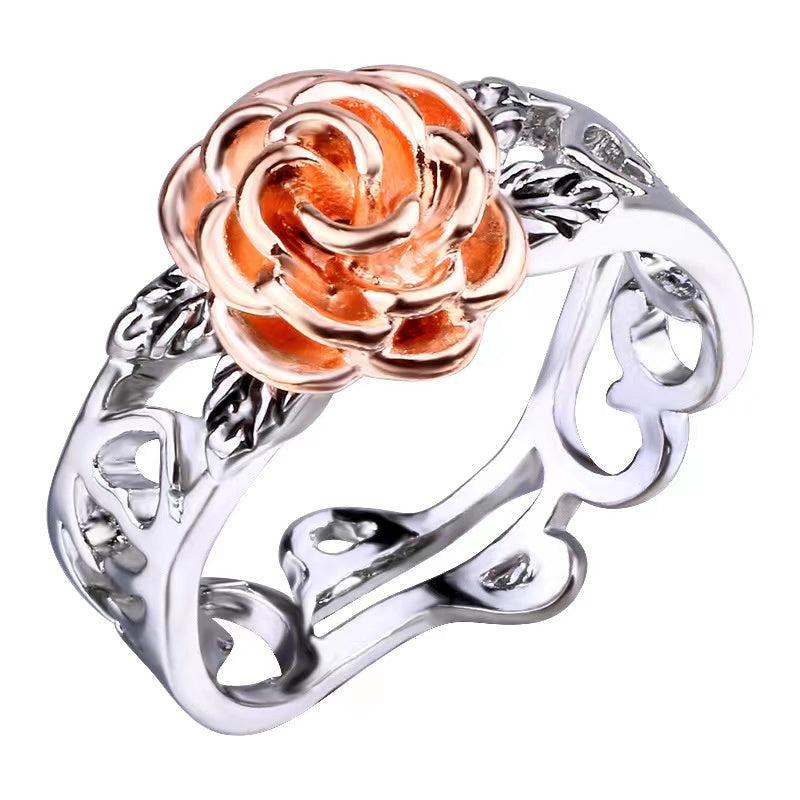 Antique Hollow Out Rose Flower Women's Ring
