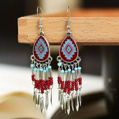 Vintage Water Drop Compact Earrings For Women