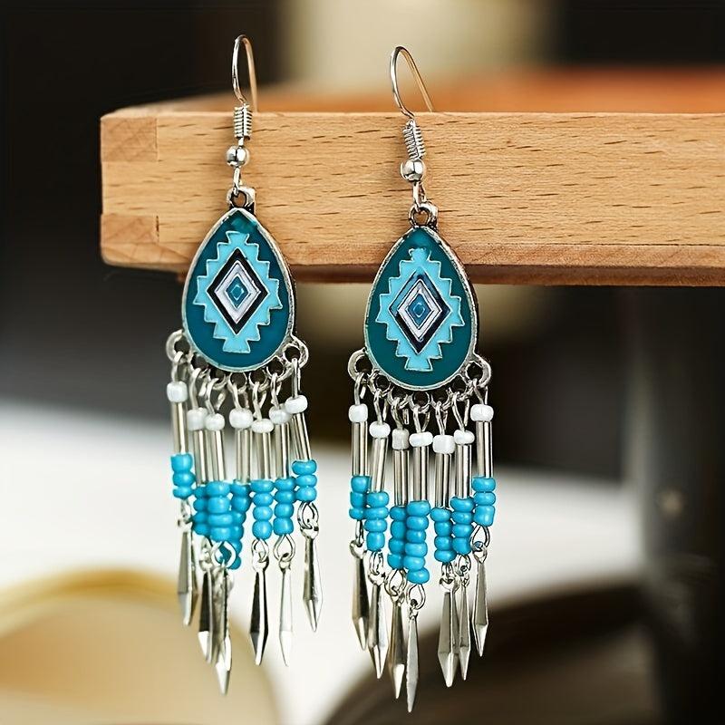 Vintage Water Drop Compact Earrings For Women