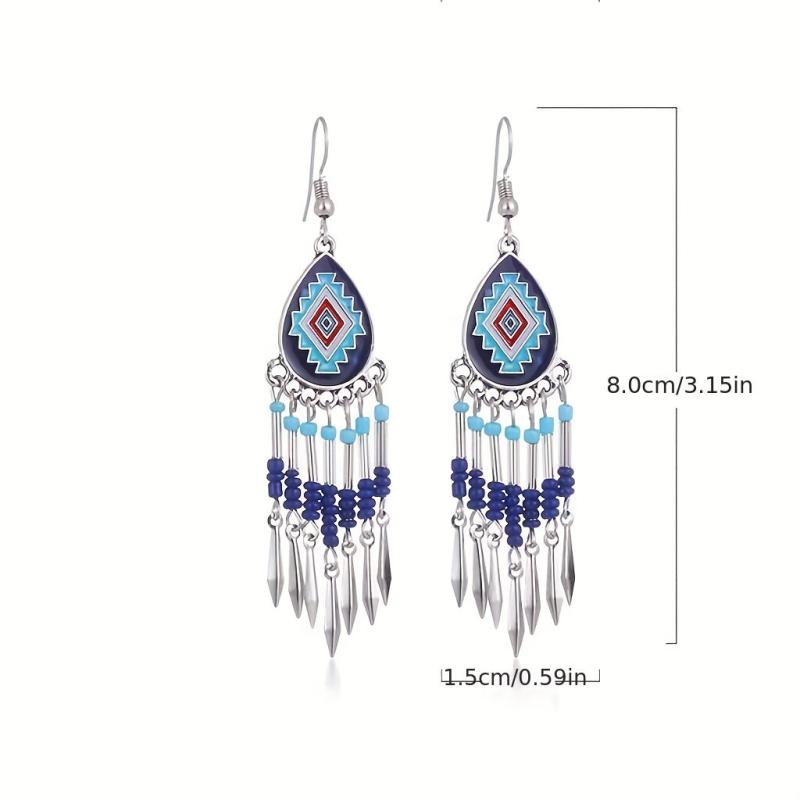 Vintage Water Drop Compact Earrings For Women