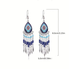 Vintage Water Drop Compact Earrings For Women
