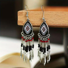 Vintage Water Drop Compact Earrings For Women