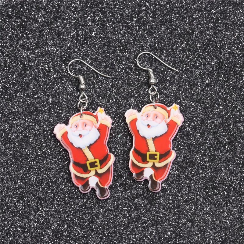 Santa Claus Dangle Earrings Women Jewelry Christmas Gift Party