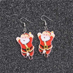 Santa Claus Dangle Earrings Women Jewelry Christmas Gift Party