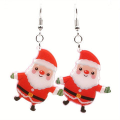 Santa Claus Dangle Earrings Women Jewelry Christmas Gift Party