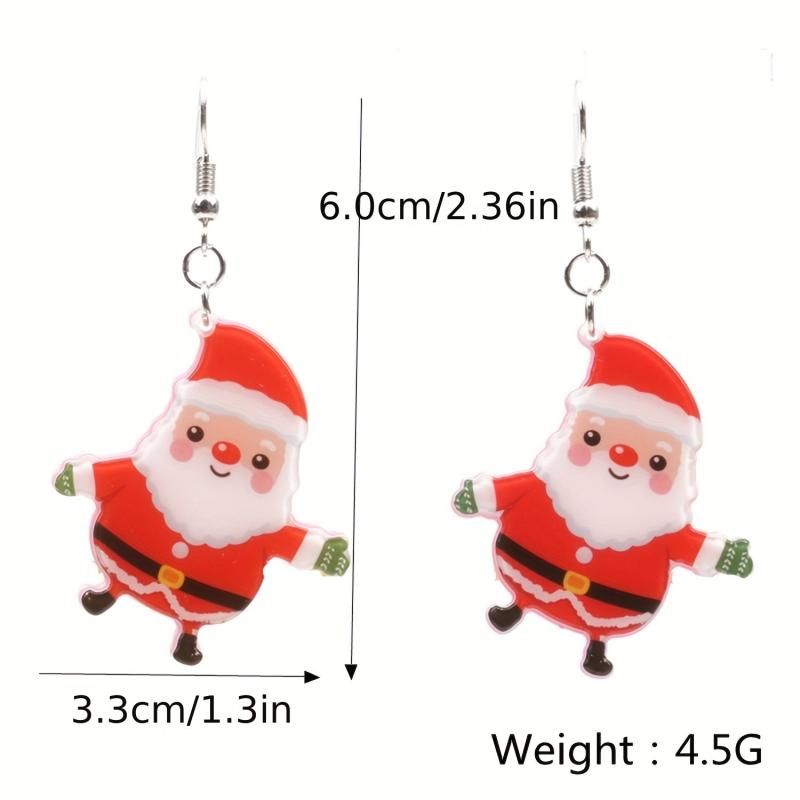 Santa Claus Dangle Earrings Women Jewelry Christmas Gift Party