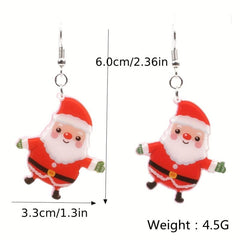 Santa Claus Dangle Earrings Women Jewelry Christmas Gift Party