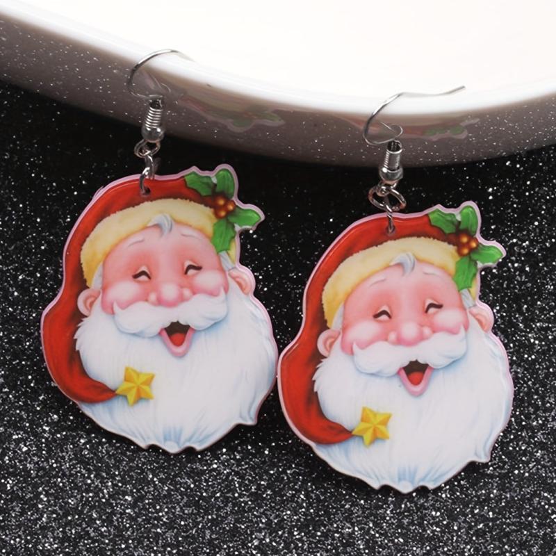 Santa Claus Dangle Earrings Women Jewelry Christmas Gift Party