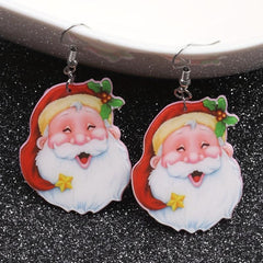 Santa Claus Dangle Earrings Women Jewelry Christmas Gift Party