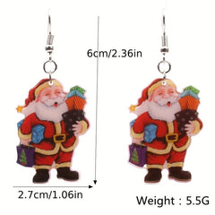 Santa Claus Dangle Earrings Women Jewelry Christmas Gift Party