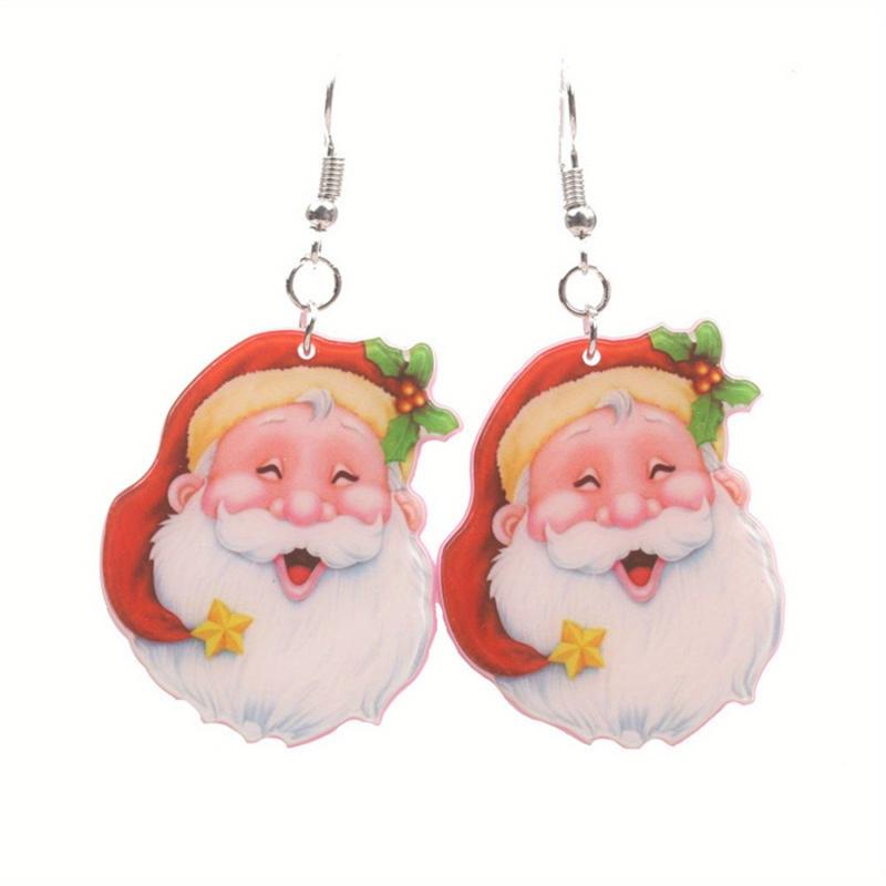 Santa Claus Dangle Earrings Women Jewelry Christmas Gift Party