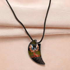 Retro Crow Phoenix Moon Necklace for Men Women Party Jewelry