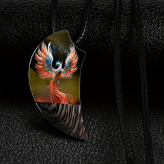 Retro Crow Phoenix Moon Necklace for Men Women Party Jewelry