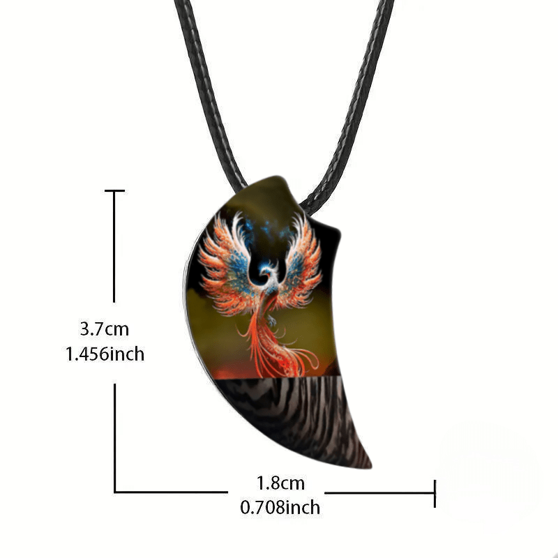 Retro Crow Phoenix Moon Necklace for Men Women Party Jewelry