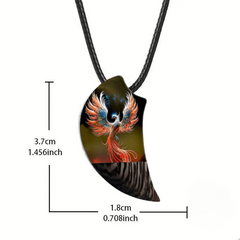 Retro Crow Phoenix Moon Necklace for Men Women Party Jewelry