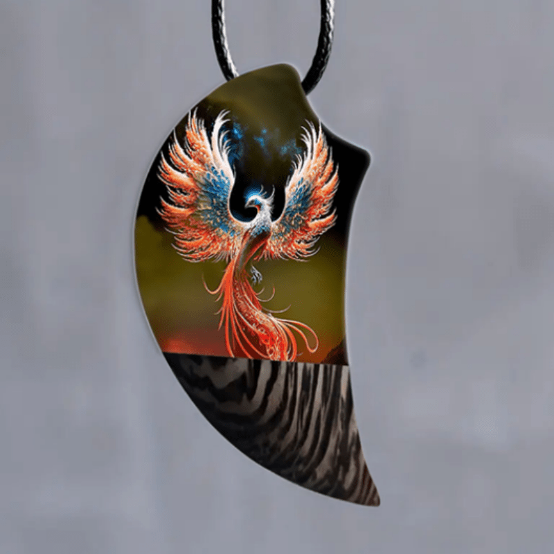 Retro Crow Phoenix Moon Necklace for Men Women Party Jewelry