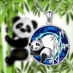 Delicate Panda Bamboo Pendant Necklace for Women