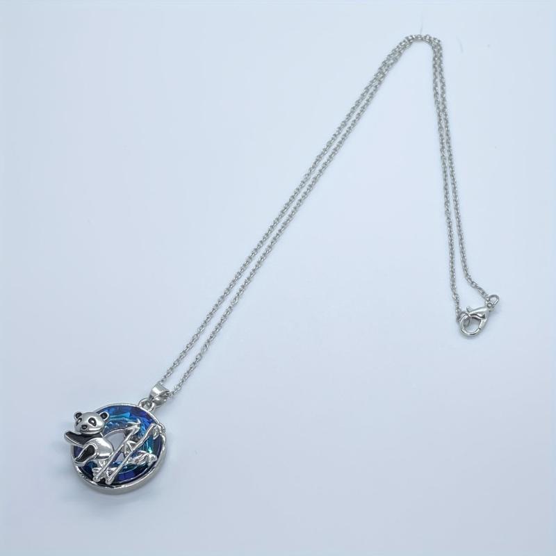 Delicate Panda Bamboo Pendant Necklace for Women