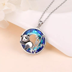 Delicate Panda Bamboo Pendant Necklace for Women