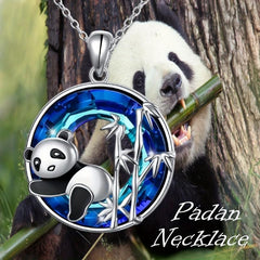 Delicate Panda Bamboo Pendant Necklace for Women