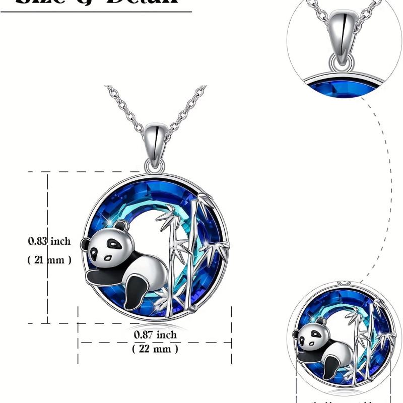Delicate Panda Bamboo Pendant Necklace for Women
