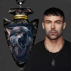 Animal Wolf Pendant Necklace for Kids Boys Men Women Holiday Christmas