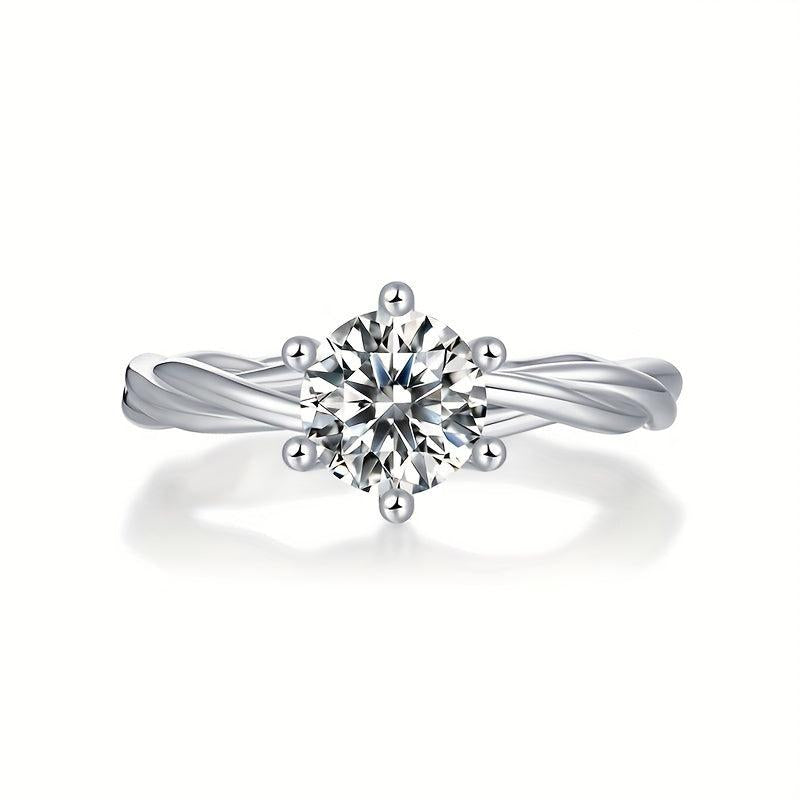 1ct Moissanite 925 Silver Women's Wedding Ring for Banquet Party Holiday