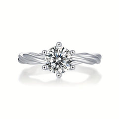 1ct Moissanite 925 Silver Women's Wedding Ring for Banquet Party Holiday