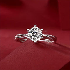1ct Moissanite 925 Silver Women's Wedding Ring for Banquet Party Holiday