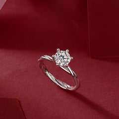 1ct Moissanite 925 Silver Women's Wedding Ring for Banquet Party Holiday