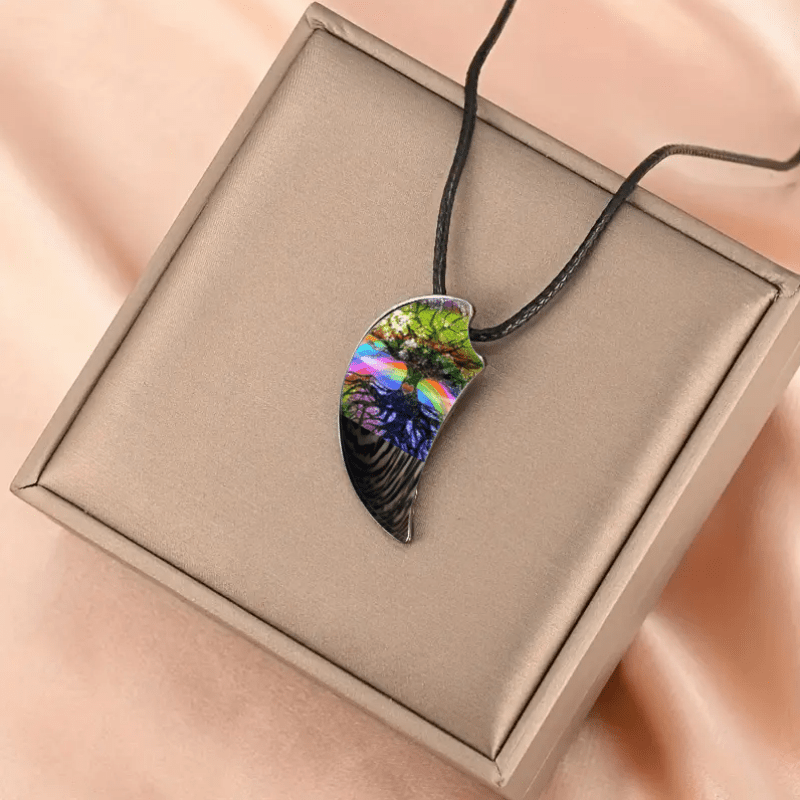Tree Of Life Rainbow Moon Necklace Party Jewelry