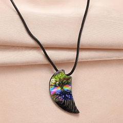 Tree Of Life Rainbow Moon Necklace Party Jewelry