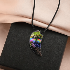 Tree Of Life Rainbow Moon Necklace Party Jewelry