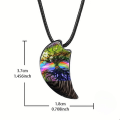 Tree Of Life Rainbow Moon Necklace Party Jewelry