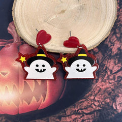Ghost Horror Earrings Acrylic Skull Sticks Trick Or Treat Student Supplies