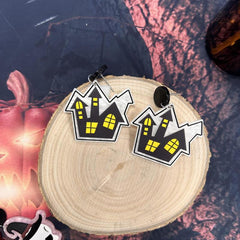Ghost Horror Earrings Acrylic Skull Sticks Trick Or Treat Student Supplies