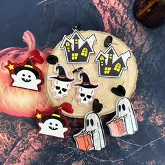 Ghost Horror Earrings Acrylic Skull Sticks Trick Or Treat Student Supplies