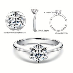 2ct Round Moissanite Engagement Ring D VVS1 Clarity Classic Solitaire Ring