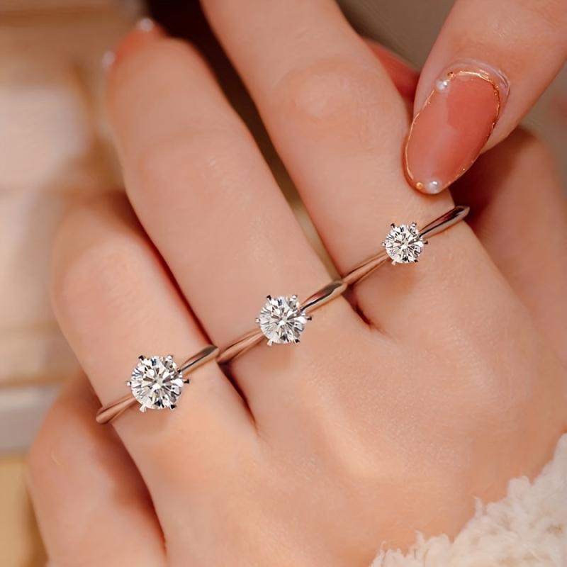 2ct Round Moissanite Engagement Ring D VVS1 Clarity Classic Solitaire Ring