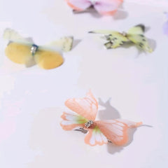 6 Tulle Butterfly Hair Clips for Children